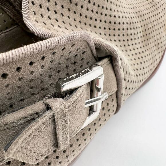 Sam Edelman Womens 9 Paula Perforated Leather‎ Buckle Ankle Boot Putty Suede - Picture 3 of 11